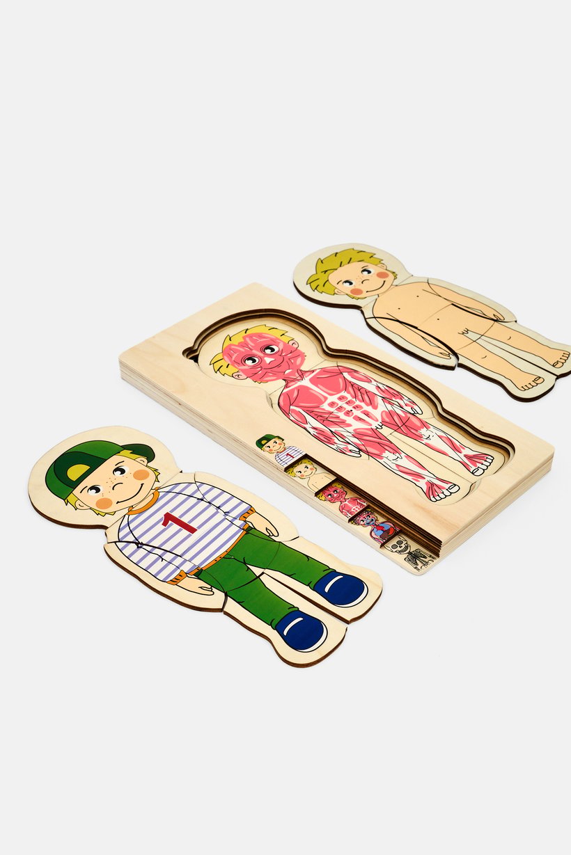 Boy Wooden Learning Puzzle, Assorted