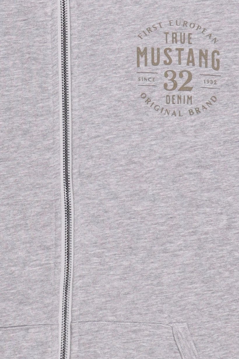 Men Long Sleeve Brand Logo Hoodie, Heather Grey