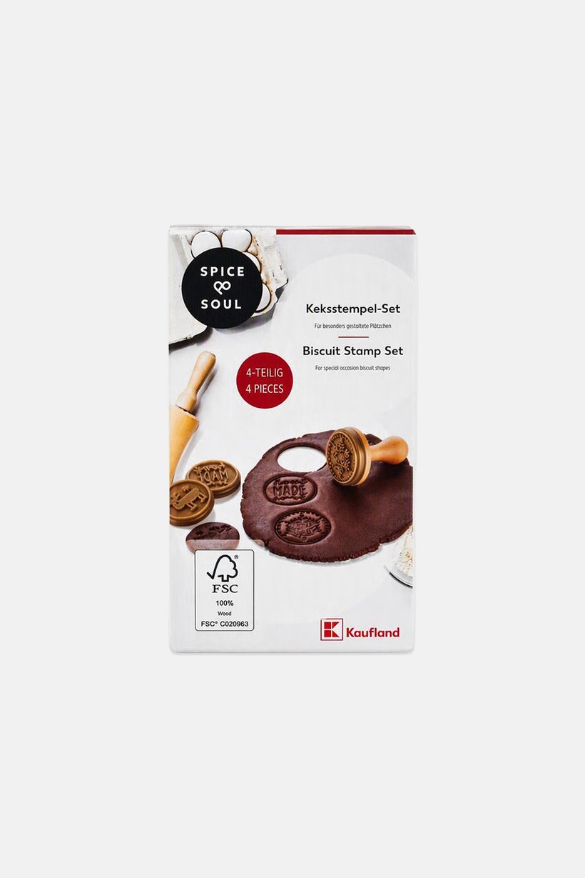 4 Pieces Biscuit Stamp Set, Multicolor