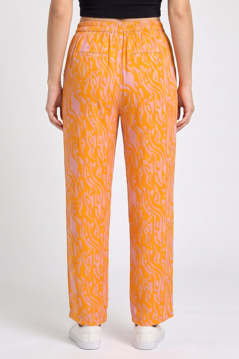 Women Regular Fit Allover Print Wide Leg Pants, Multicolor