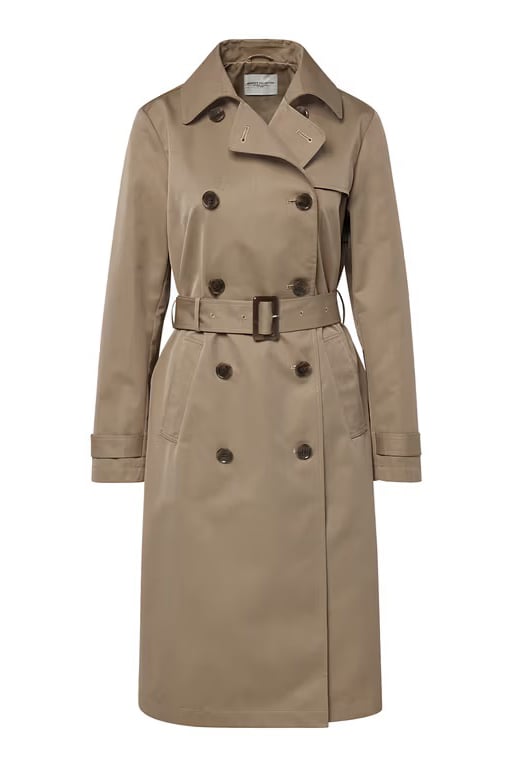 Women Solid Trench Coat, Navy