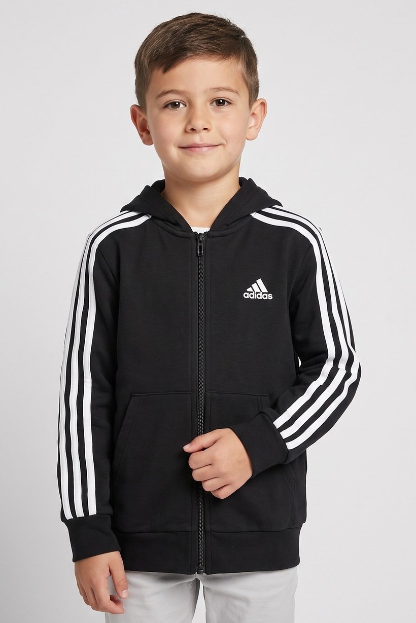 Kids Boy Sportswear Fit Long Sleeve Outdoor Jacket, Black