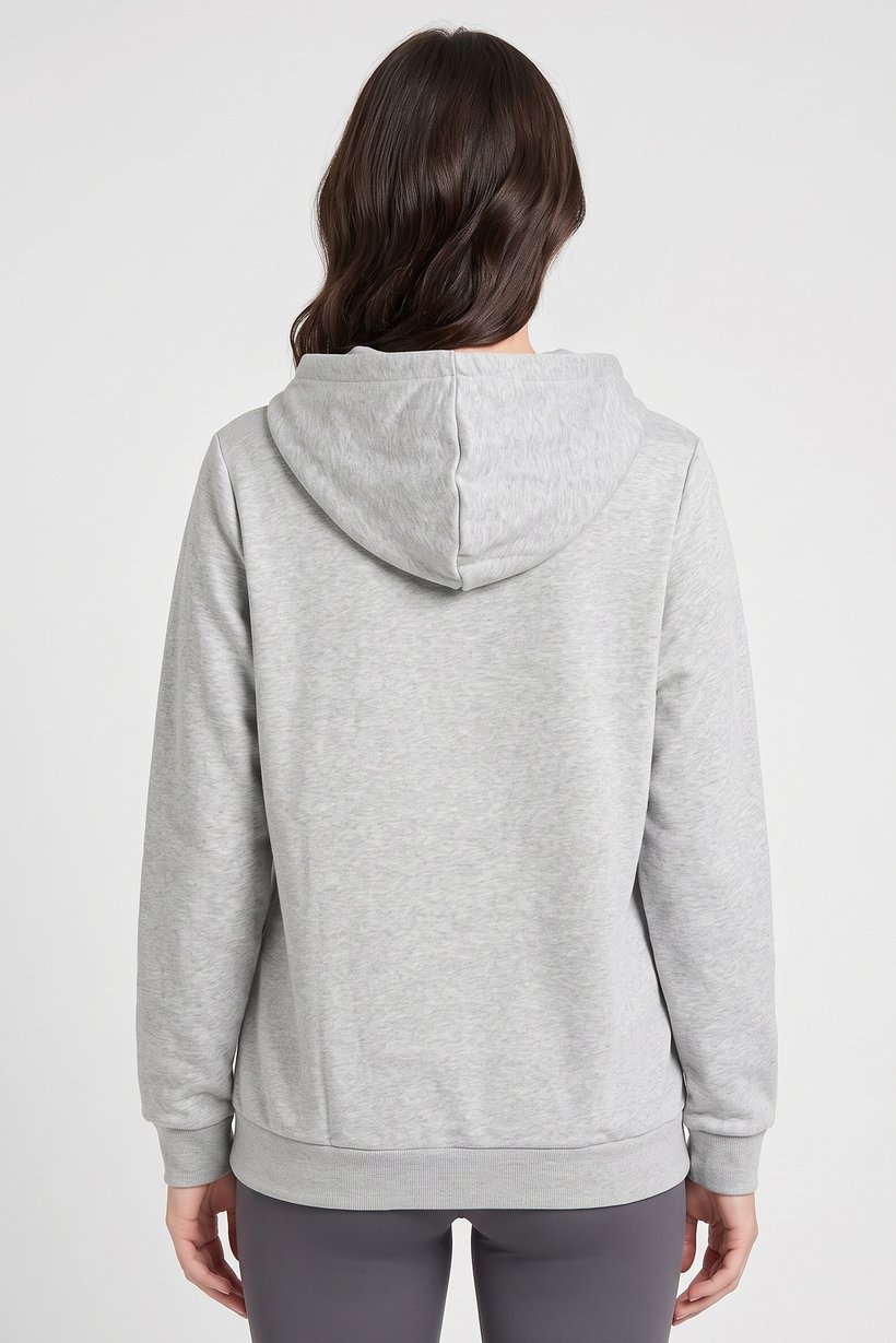 Women Plus Size Long Sleeve Running Hoodie, Light Grey