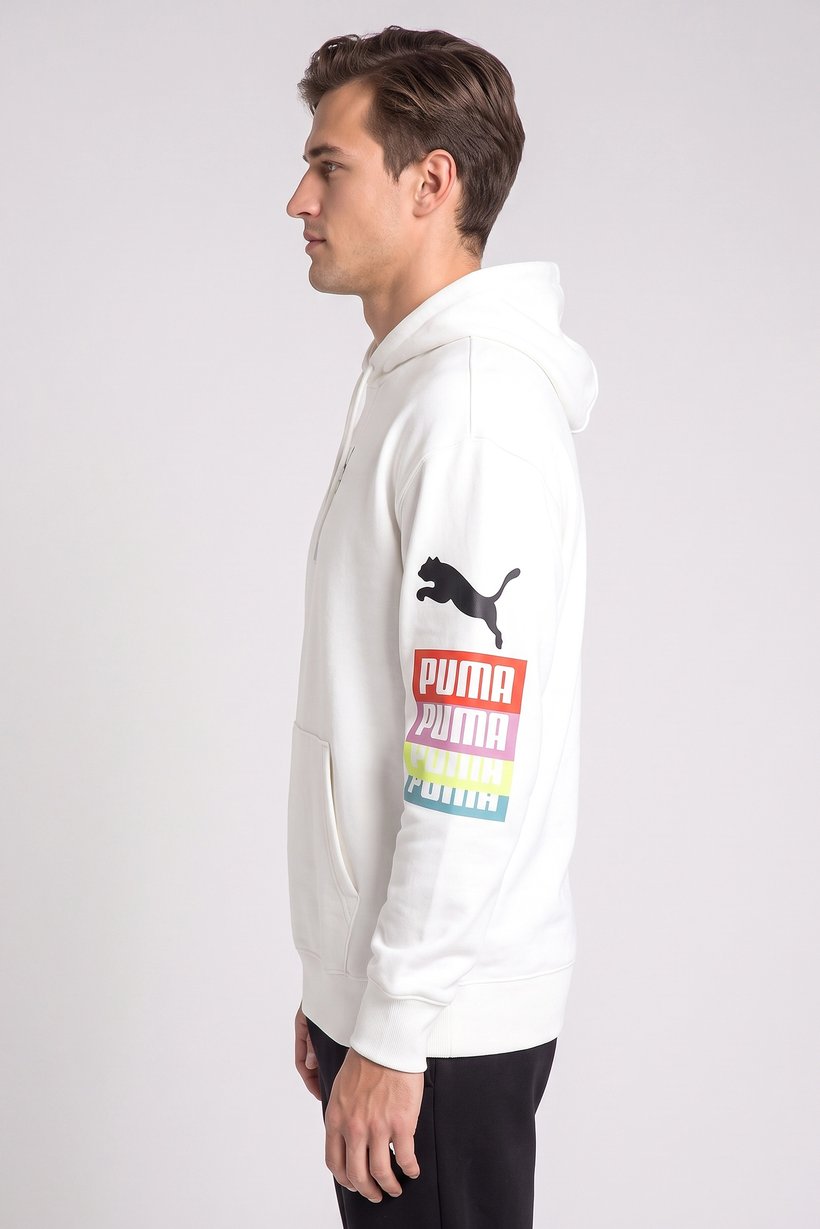 Men Sportswear Fit Long Sleeve Outdoor Hoodie, White
