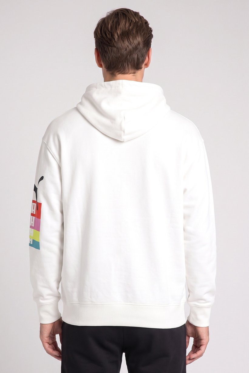 Men Sportswear Fit Long Sleeve Outdoor Hoodie, White