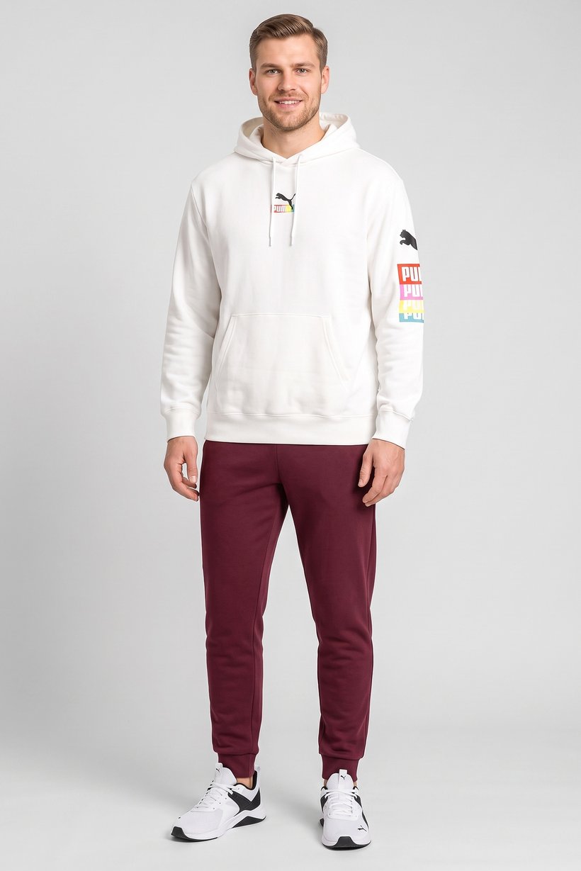 Men Sportswear Fit Long Sleeve Outdoor Hoodie, White