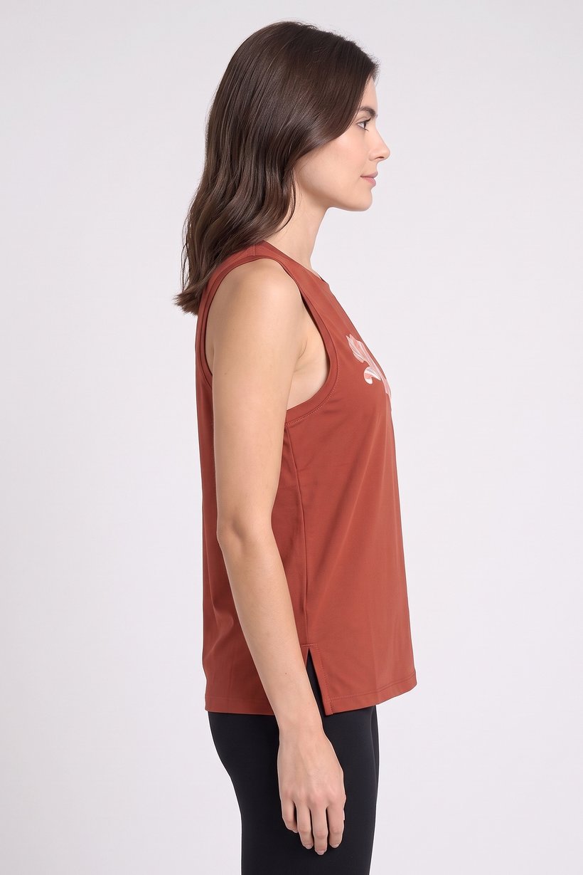 Women Regular Fit Sleeveless Training Tank Top, Light Rust