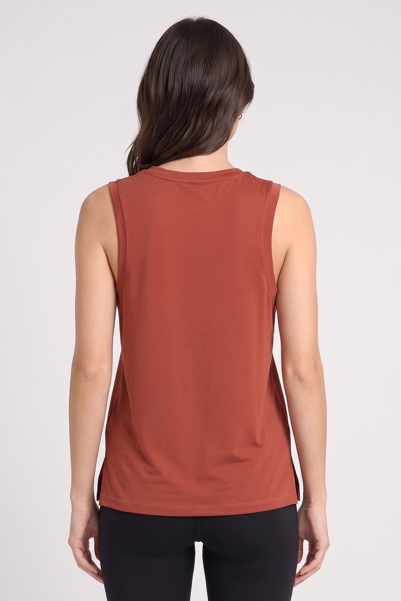 Women Regular Fit Sleeveless Training Tank Top, Light Rust