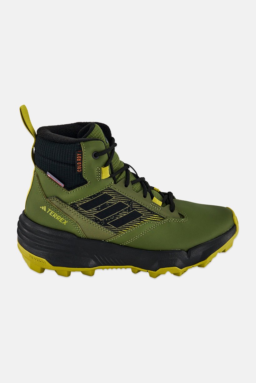Adidas x Terrex Kids Boy Unity Lea Mid Lace Up Hiking Shoes, Olive