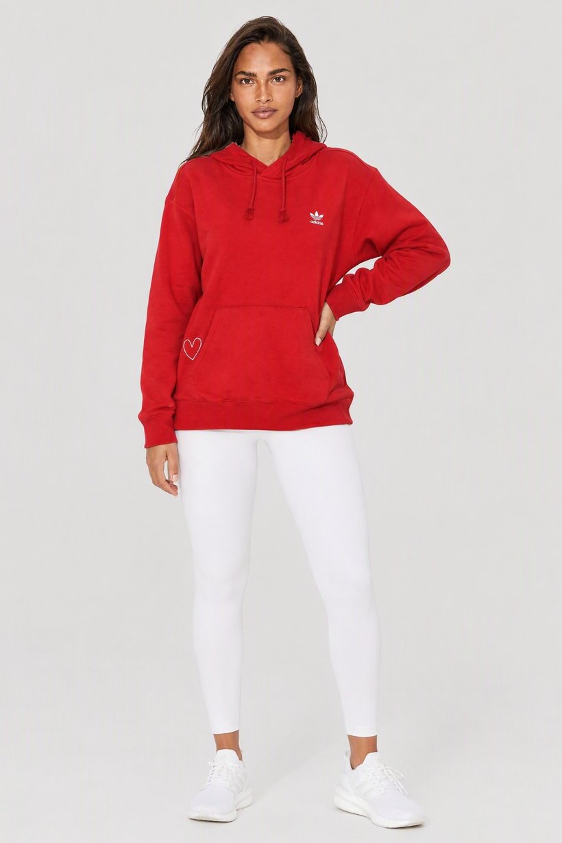 Women Sportswear Fit Long Sleeve Outdoor Hoodie, Red