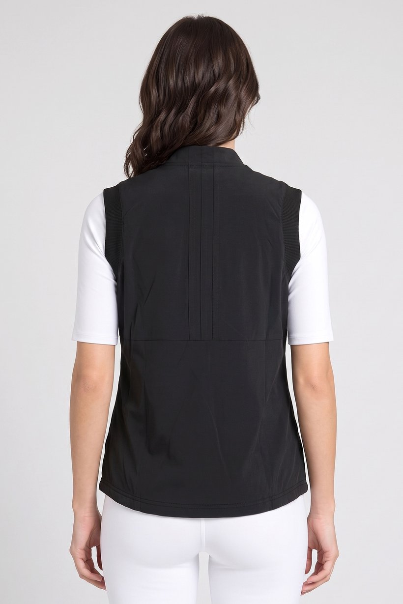 Women Sportswear Fit Sleeveless Outdoor Jacket, Black