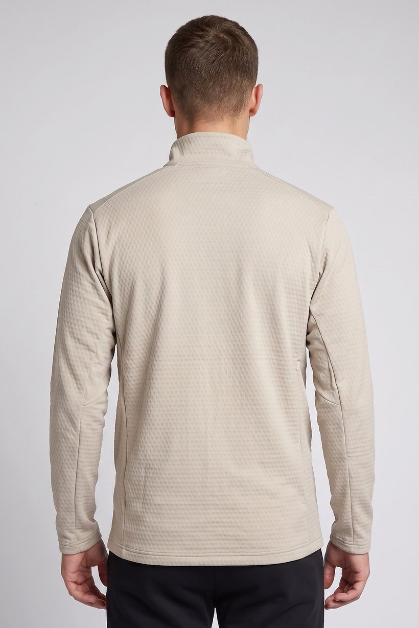 Men Slim Fit Long Sleeve Outdoor Sweatshirt, Beige
