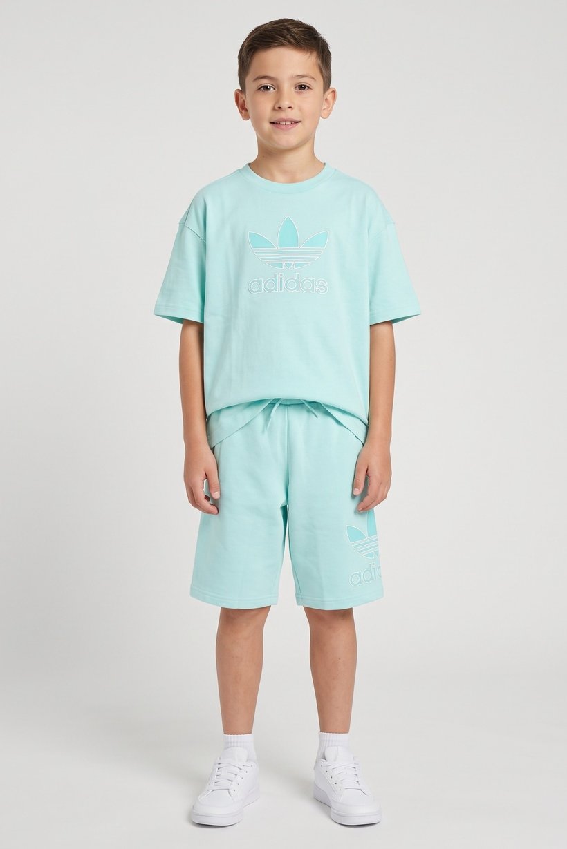Kids Boy 2 Pieces Sportswear Fit Outdoor T-Shirt And Shorts Set, Mint