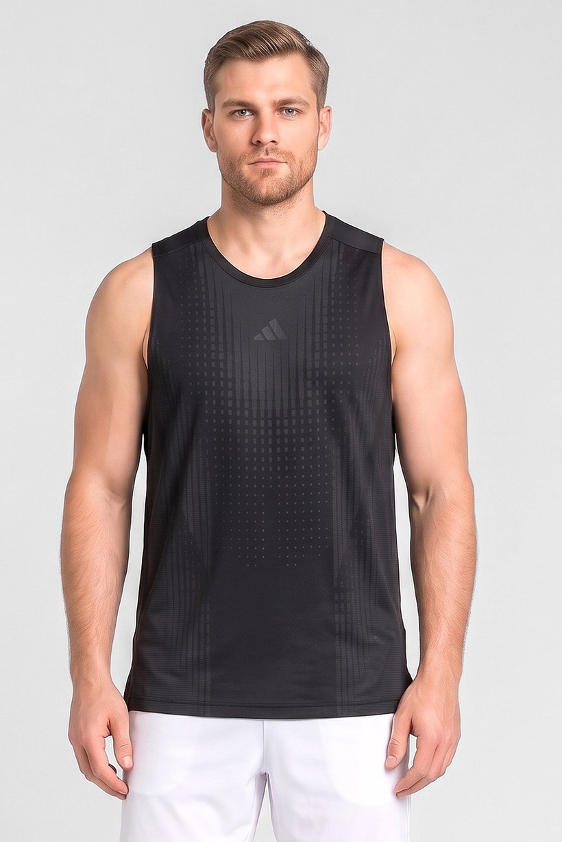 Men Sportswear Fit Sleeveless Training Vest, Black