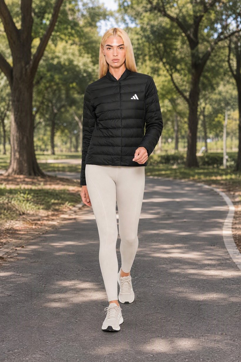 Women Brand Logo Outdoor Quilted Jacket, Black