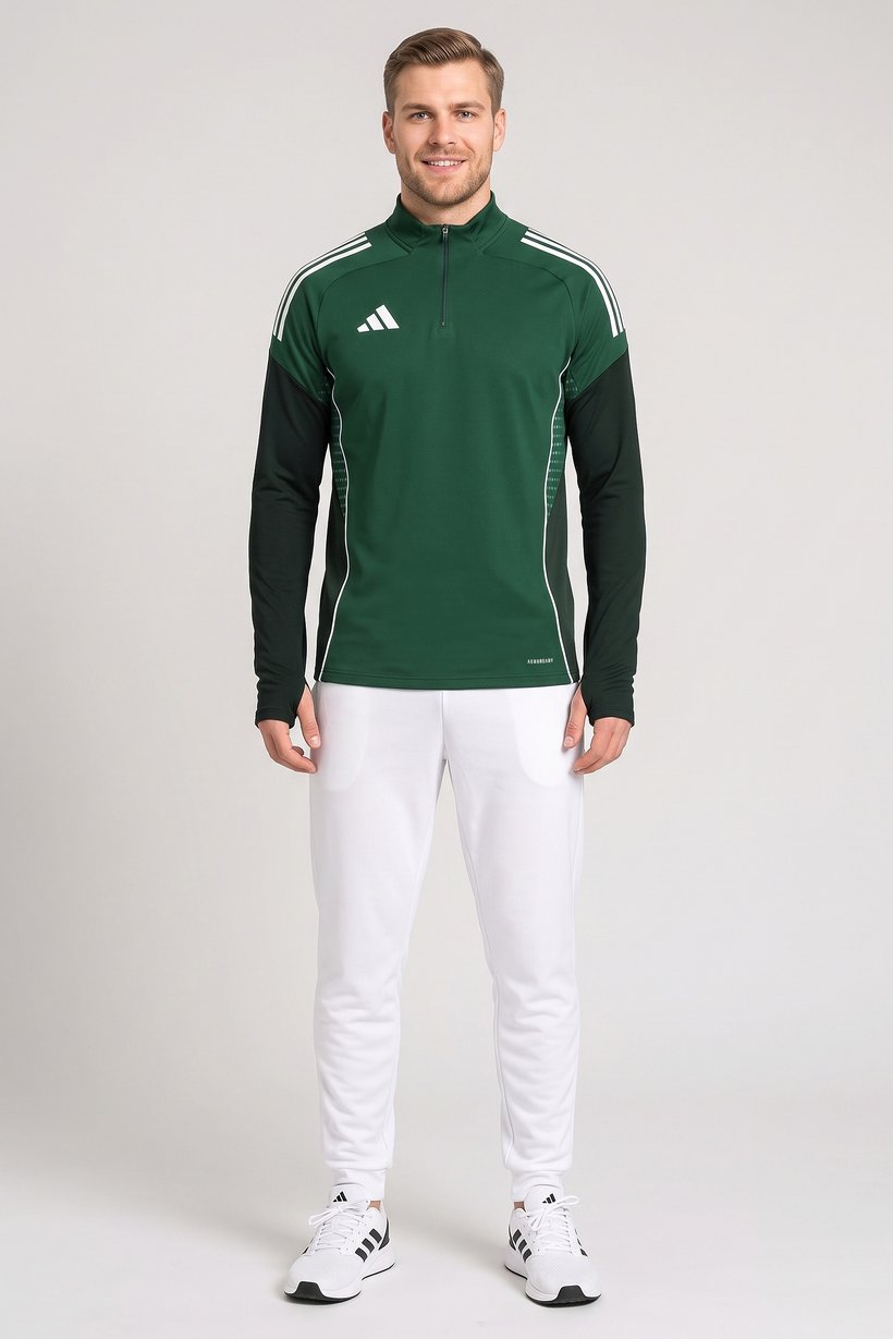 Men Sportswear Fit Long Sleeve Football Sweatshirt, Dark Green