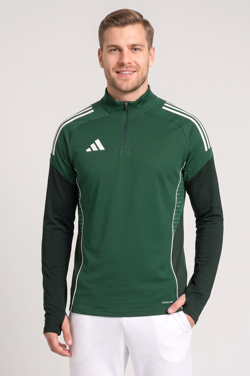 Men Sportswear Fit Long Sleeve Football Sweatshirt, Dark Green