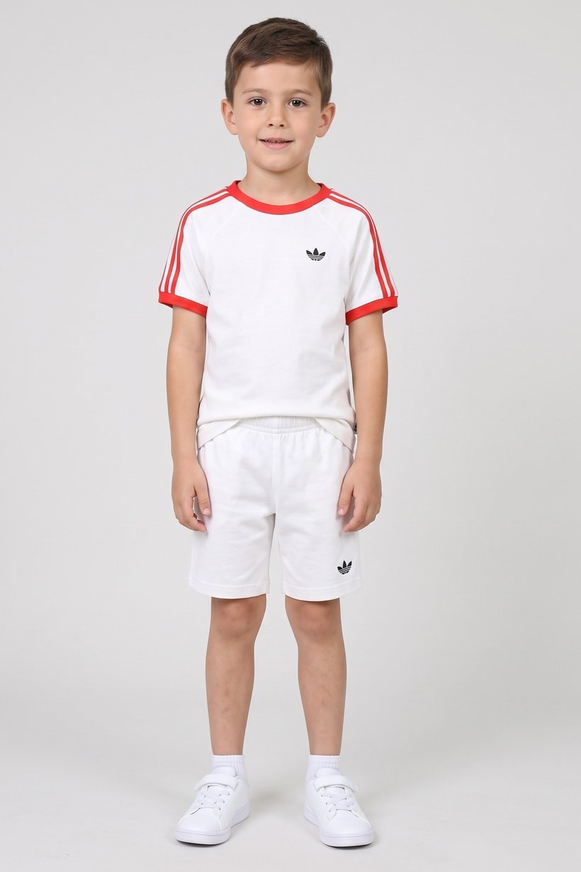 Toddlers Boy 2 Pcs Embroidered Logo T-Shirt And Shorts Set, White