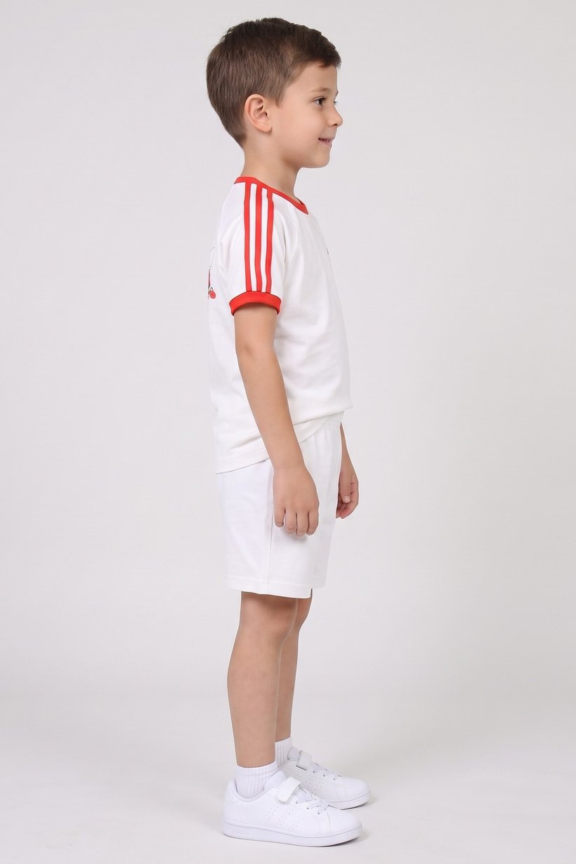 Toddlers Boy 2 Pcs Embroidered Logo T-Shirt And Shorts Set, White