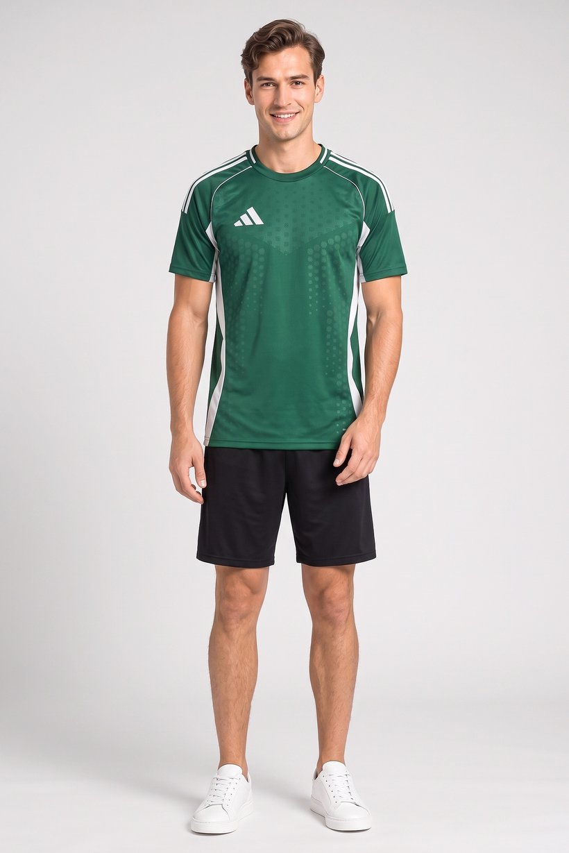 Men Slim Fit Short Sleeve Training T-Shirt, Green