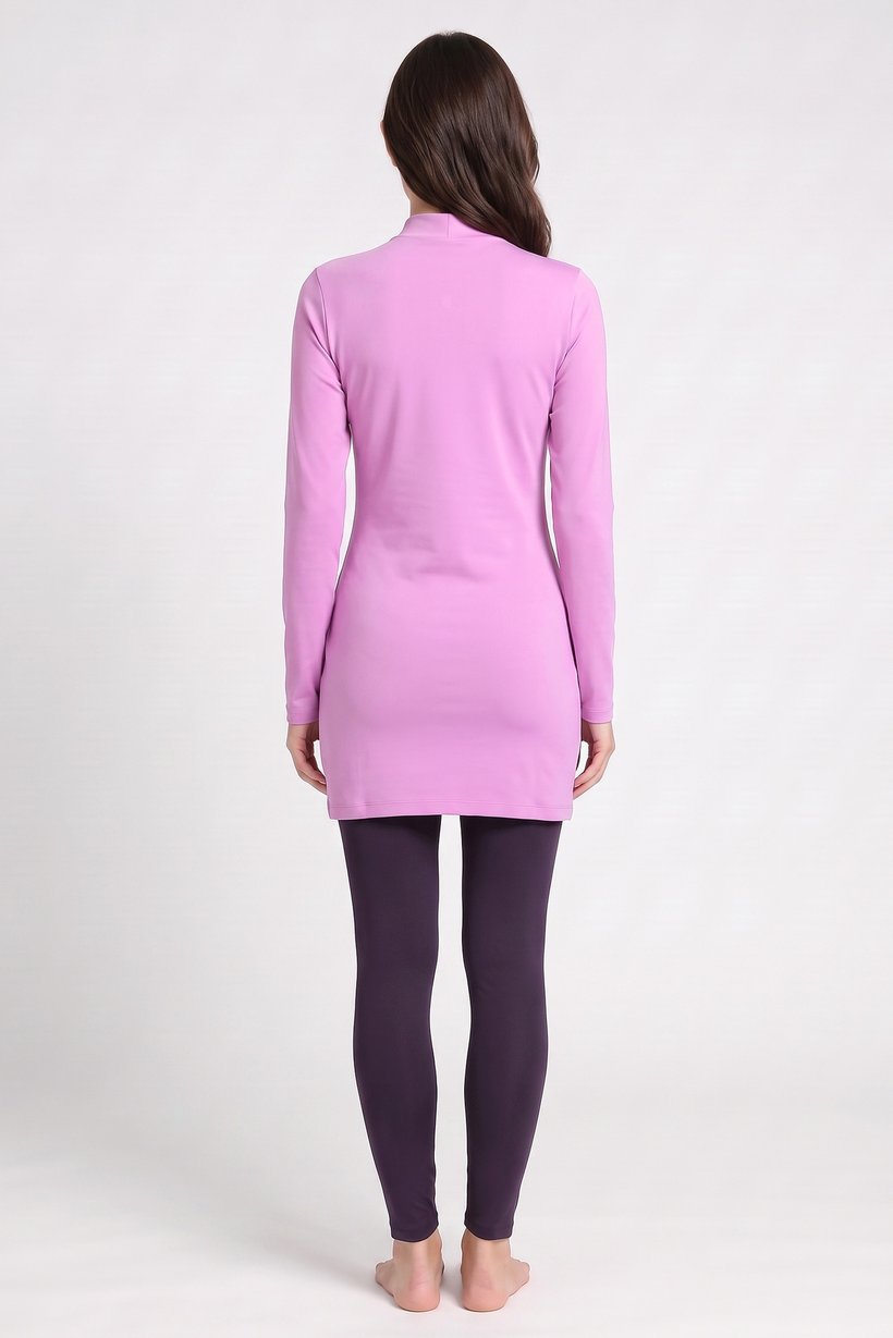 Women 2 Pcs Long Sleeve Padded T-Shirt And Legging Swimwear Set, Multicolor