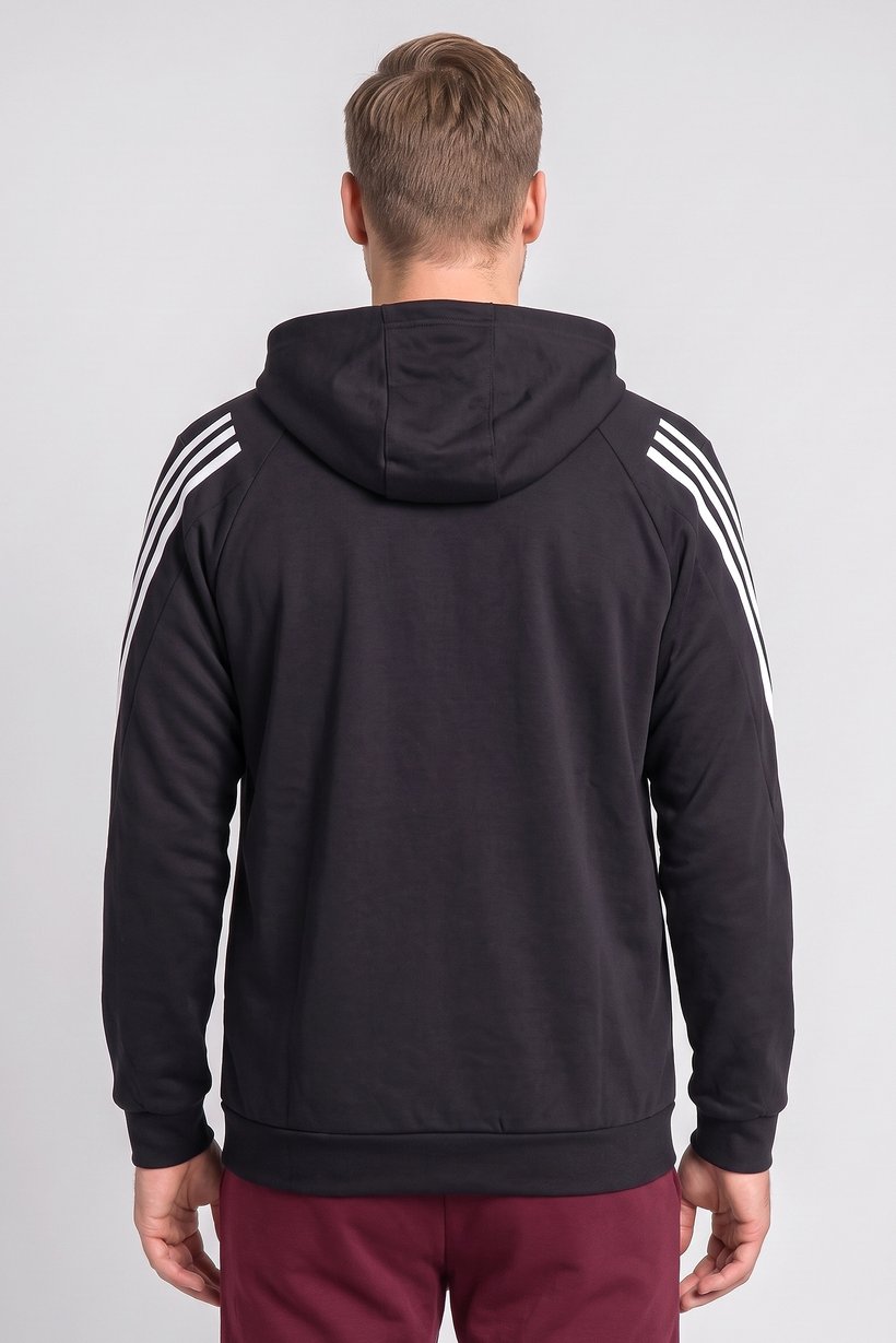 Men Sportswear Fit Outdoor Full Zip Hoodie, Black