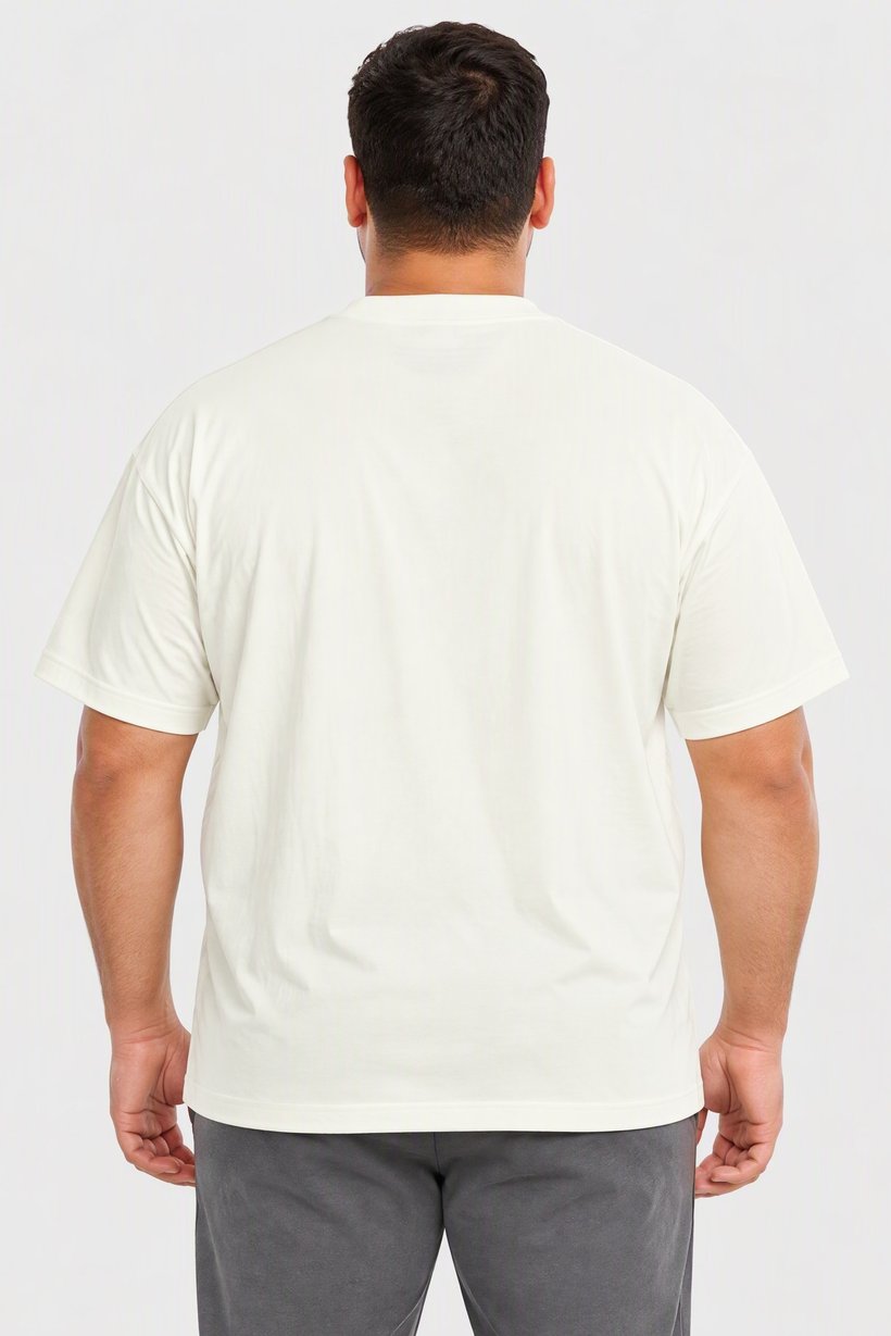 Men Loose Fit Short Sleeve Outdoor T-Shirt, Off White