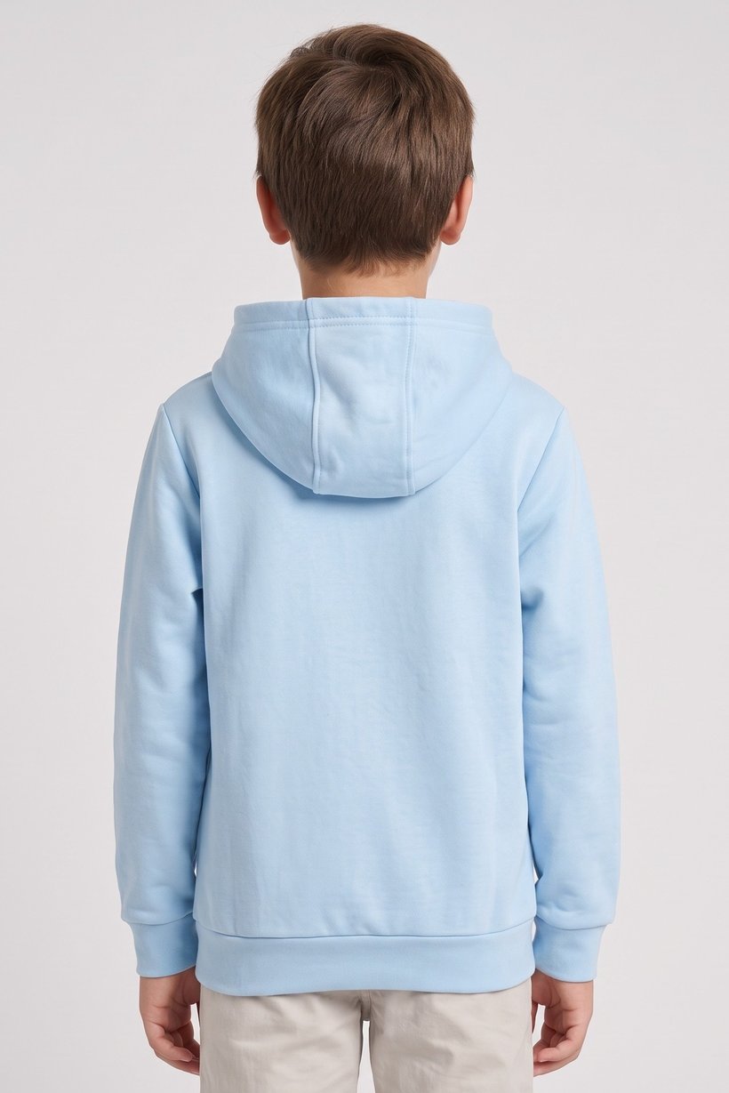 Kids Boy Sportswear Fit Long Sleeve Outdoor Hoodie, Light Blue