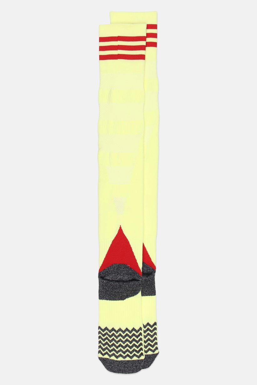 Men 1 Pair Brand Logo Football Knee-High Socks, Yellow