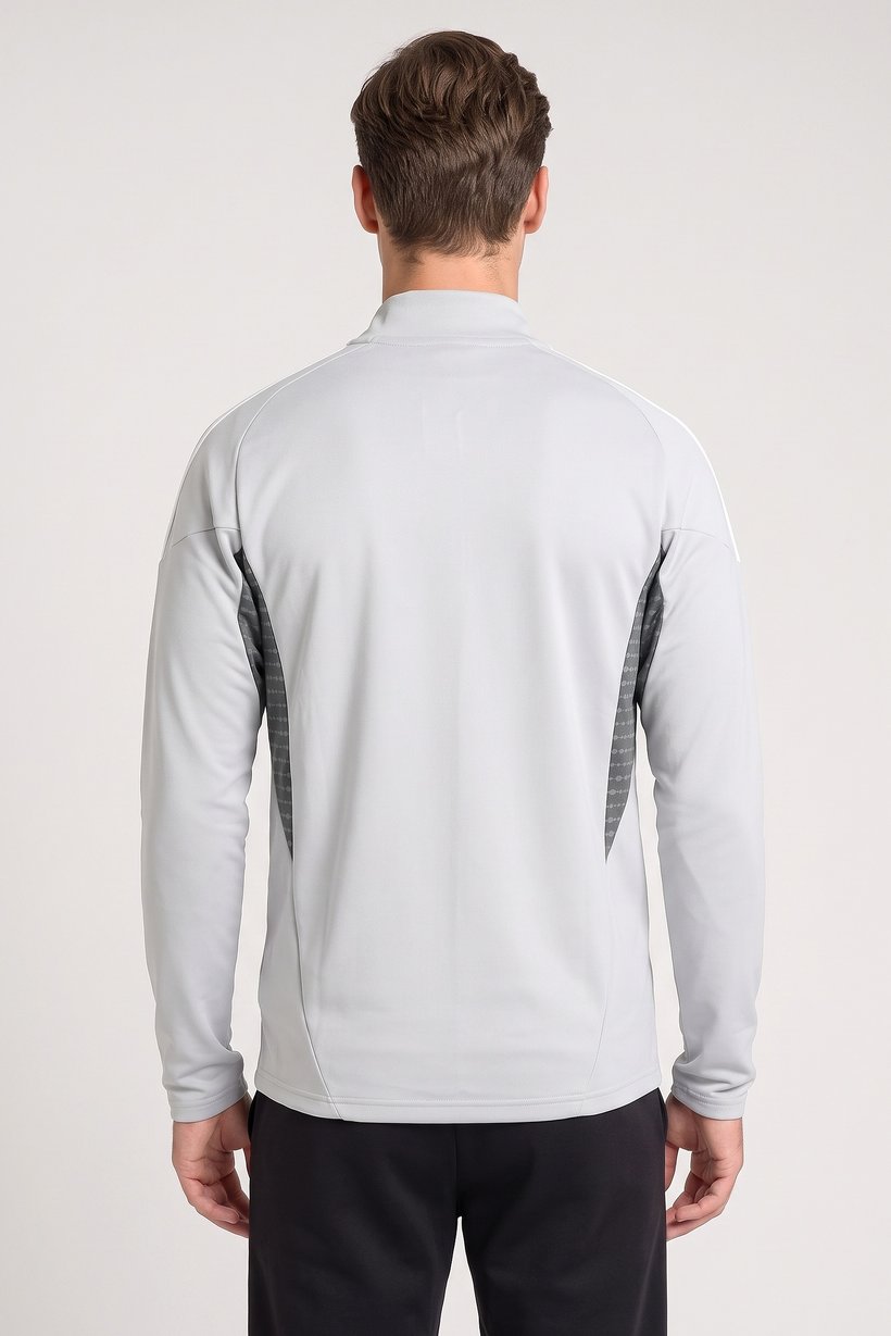 Men Slim Fit Long Sleeve Training Jacket, Grey