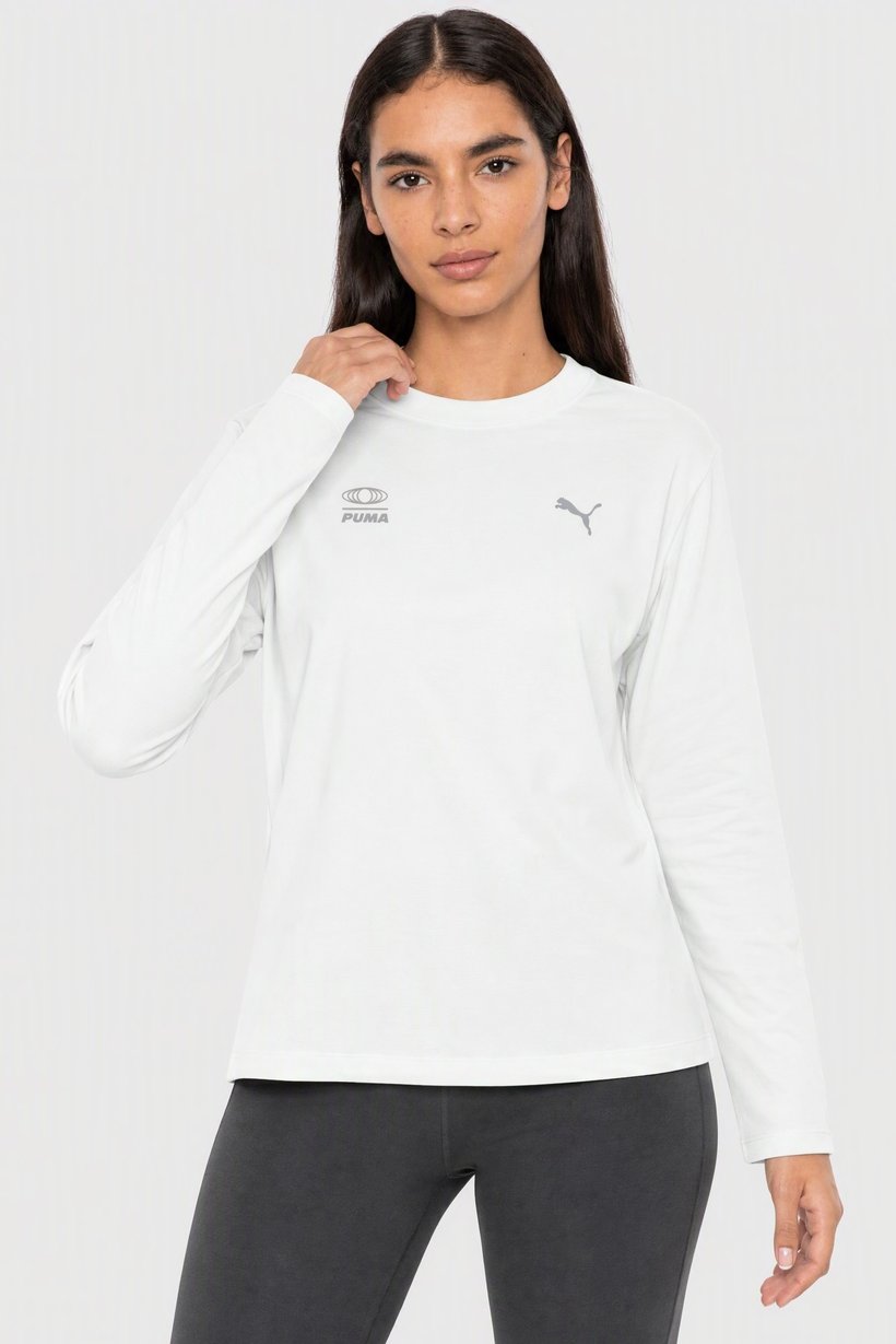 Women Sportswear Fit Long Sleeve Outdoor T-shirt, White