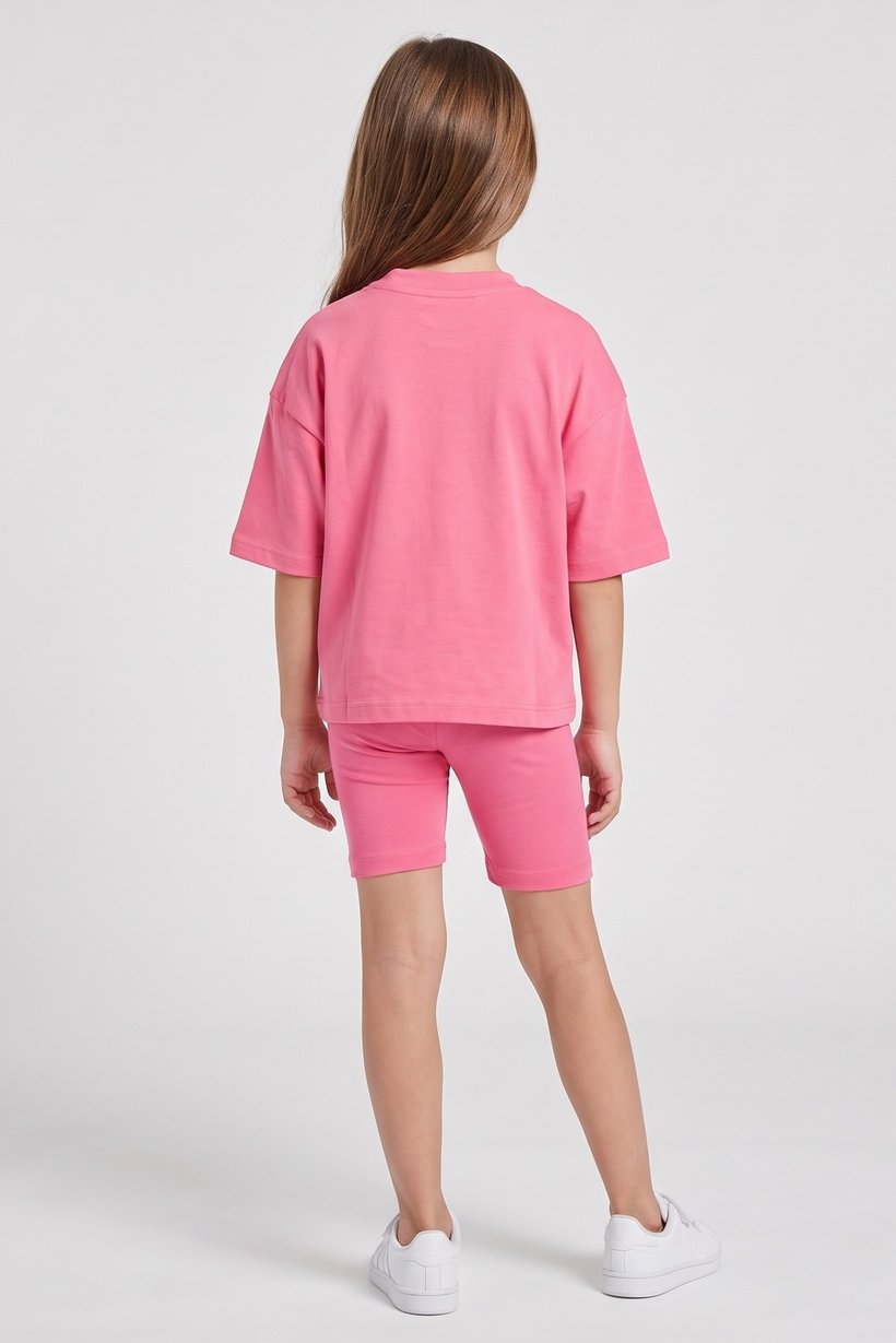 Toddlers Girl 2 Pcs Sportswear Fit Cyling Top And Shorts Set, Pink