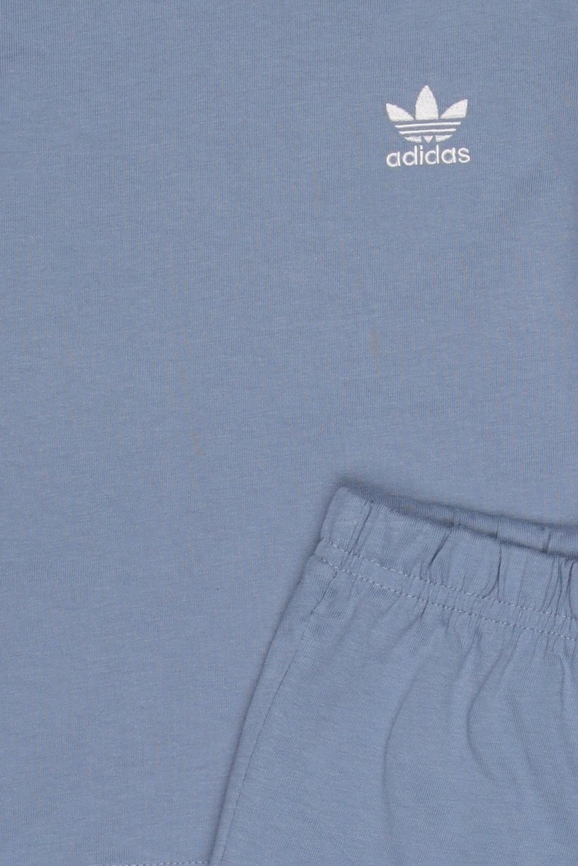 Toddlers Boy 2 Pcs Embroidered Logo T-Shirt And Shorts Set, Dusty Blue