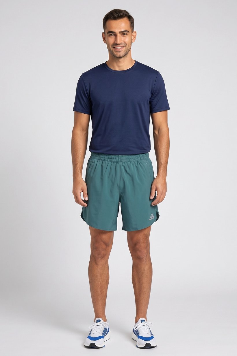 Men Sportswear Fit 7 Inseam Running Shorts, Teal Green