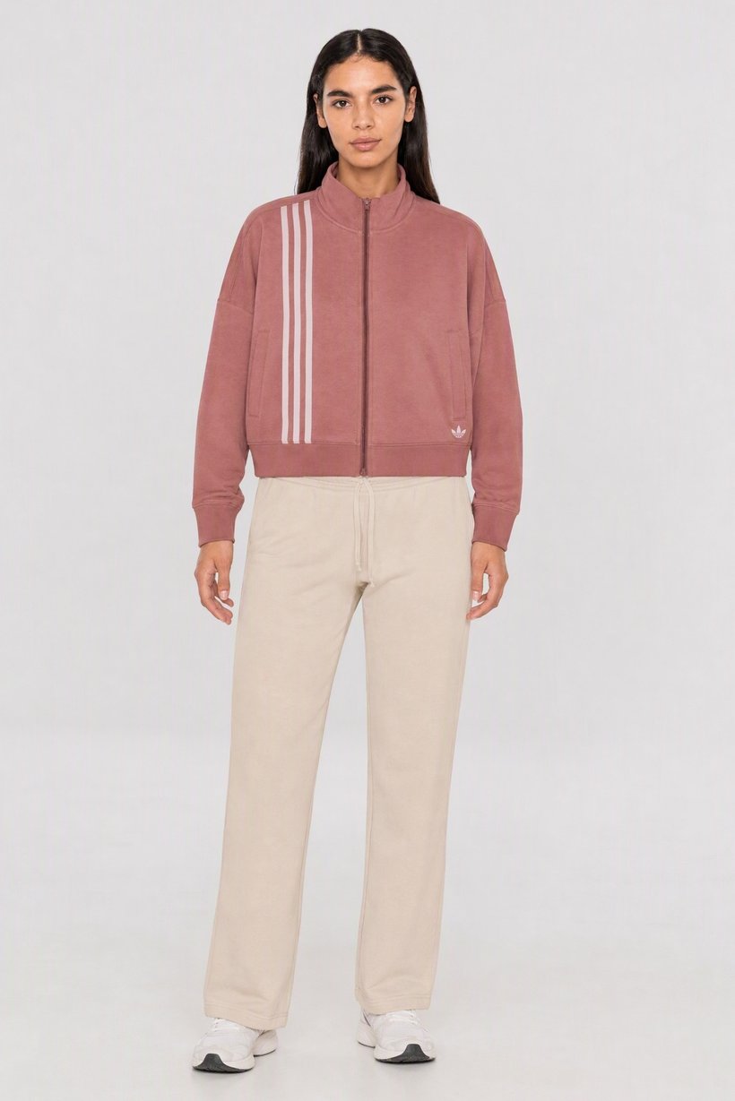 Women Sportswear Fit Long Sleeve Outdoor Full Zip Sweatshirt, Warm Clay
