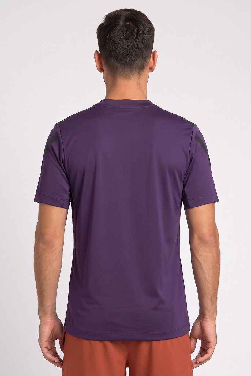 Men Sportswear Fit Short Sleeve Outdoor T-Shirt, Dark Purple