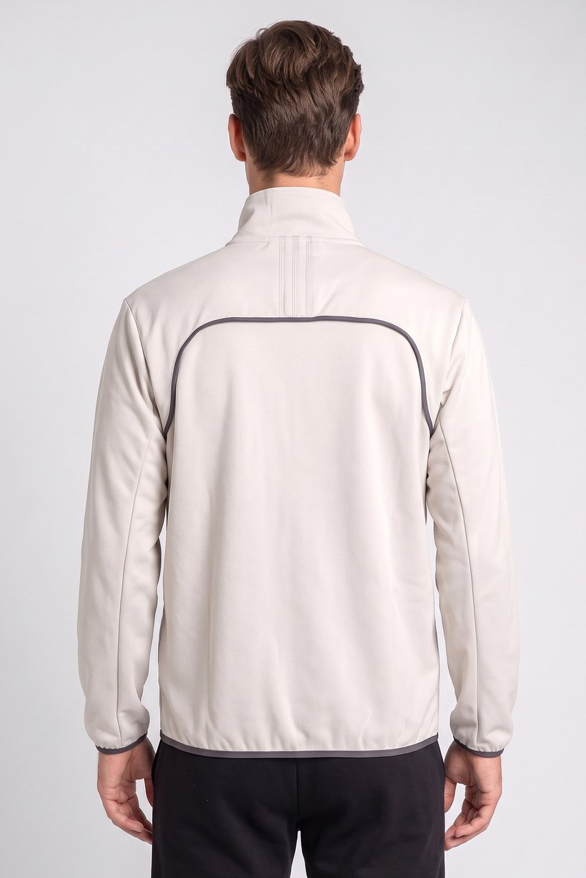 Men Sportswear Fit Outdoor Full Zip Sweatshirt, Beige