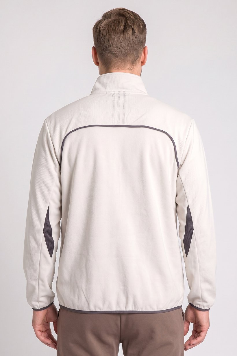 Men Sportswear Fit Long Sleeve Outdoor Jacket, Light Beige