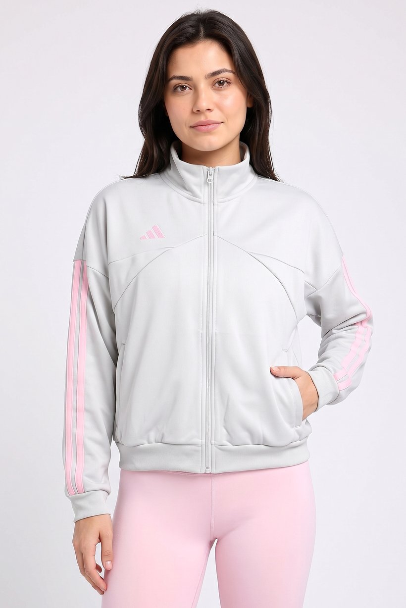 Women Sportswear Fit Long Sleeve Outdoor Jacket, Light Grey