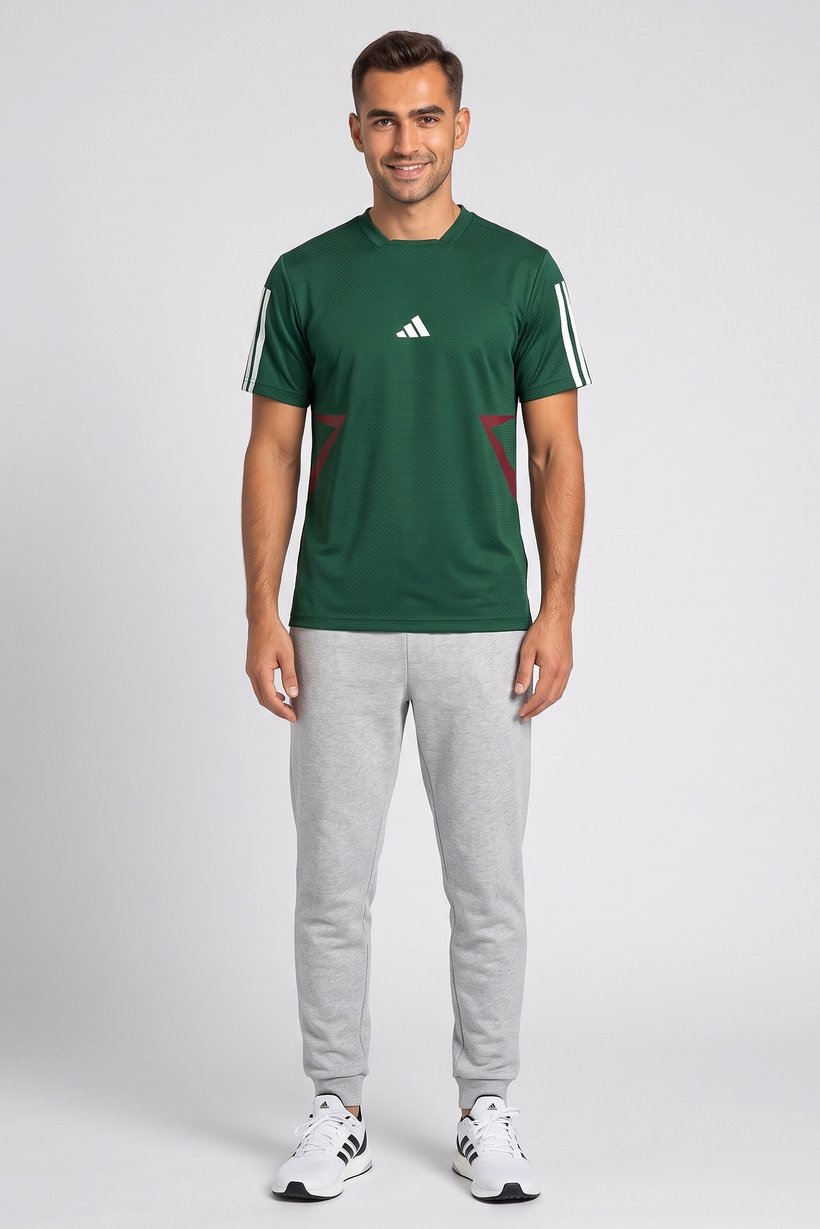 Men Regular Fit Short Sleeve Training T-Shirt, Green