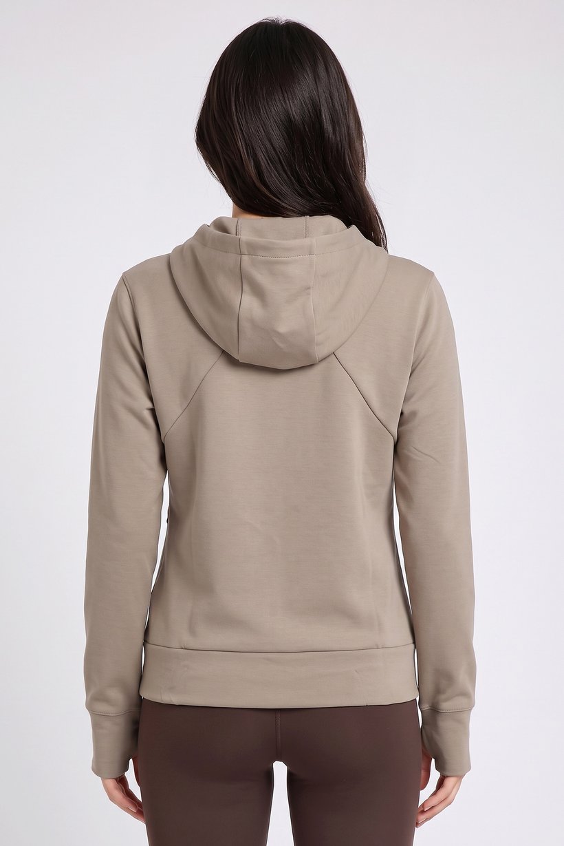 Women Loose Fit Long Sleeve Training Hoodie, Taupe