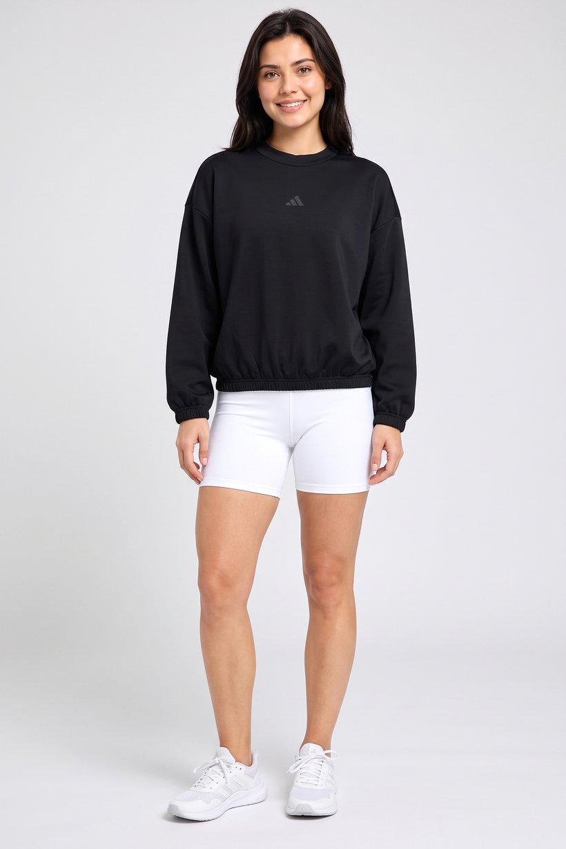 Women Loose Fit Long Sleeve Outdoor Sweatshirt, Black