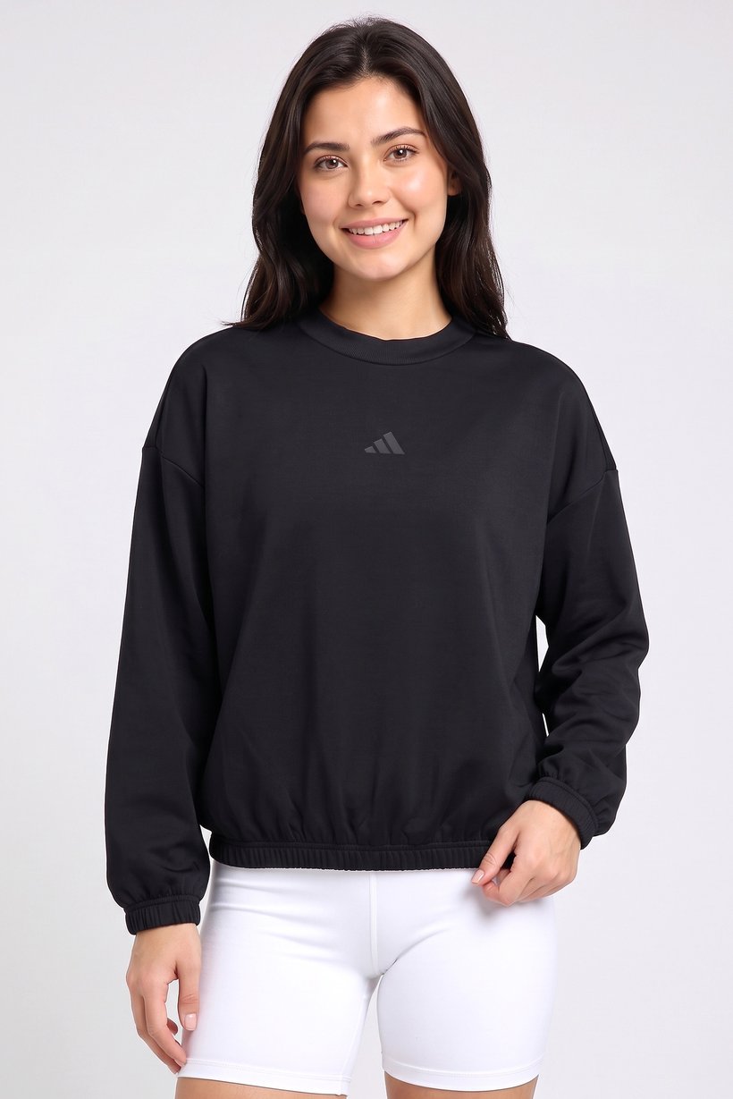 Women Loose Fit Long Sleeve Outdoor Sweatshirt, Black