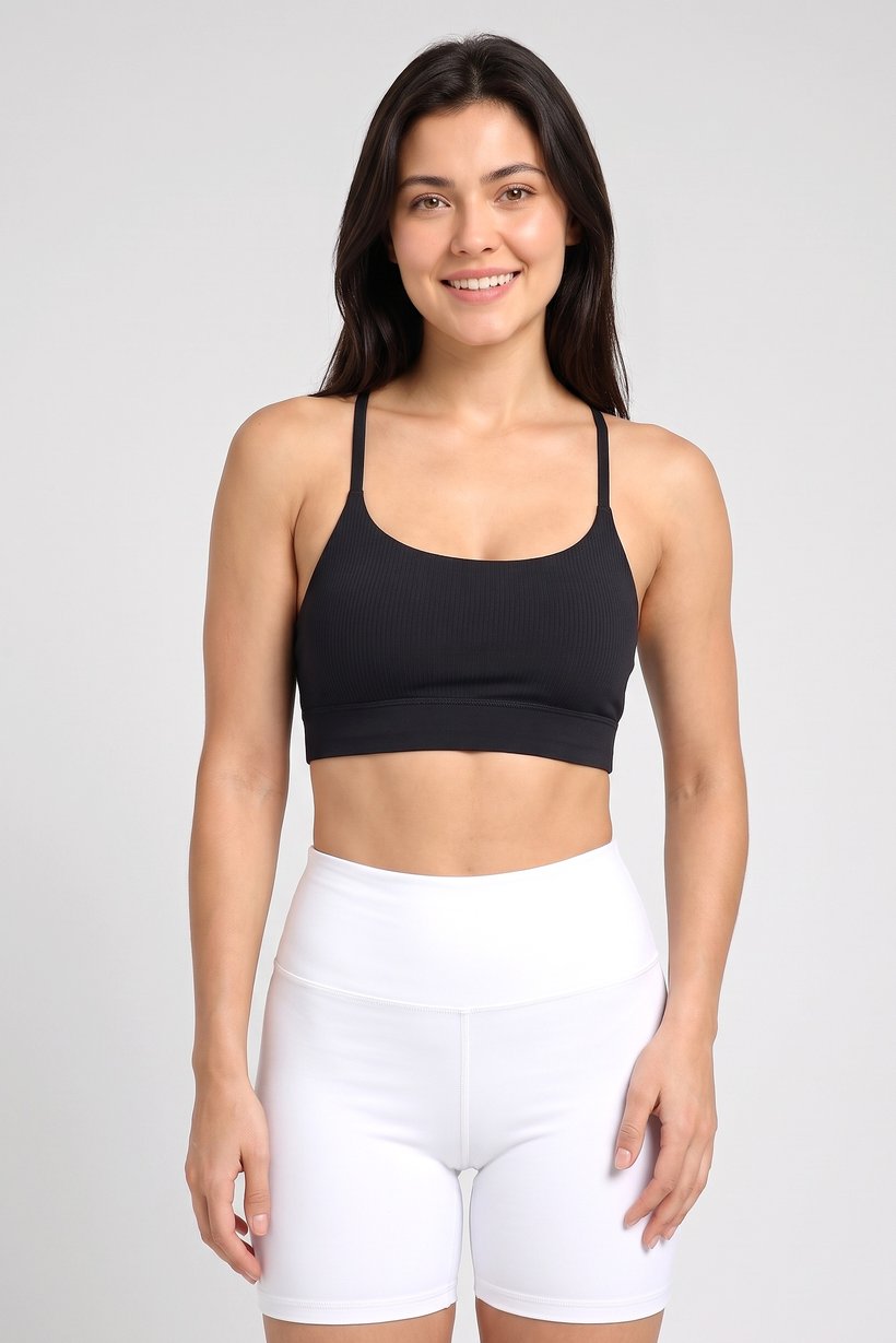 Women Sportswear Fit Padded Training Sports Bra, black