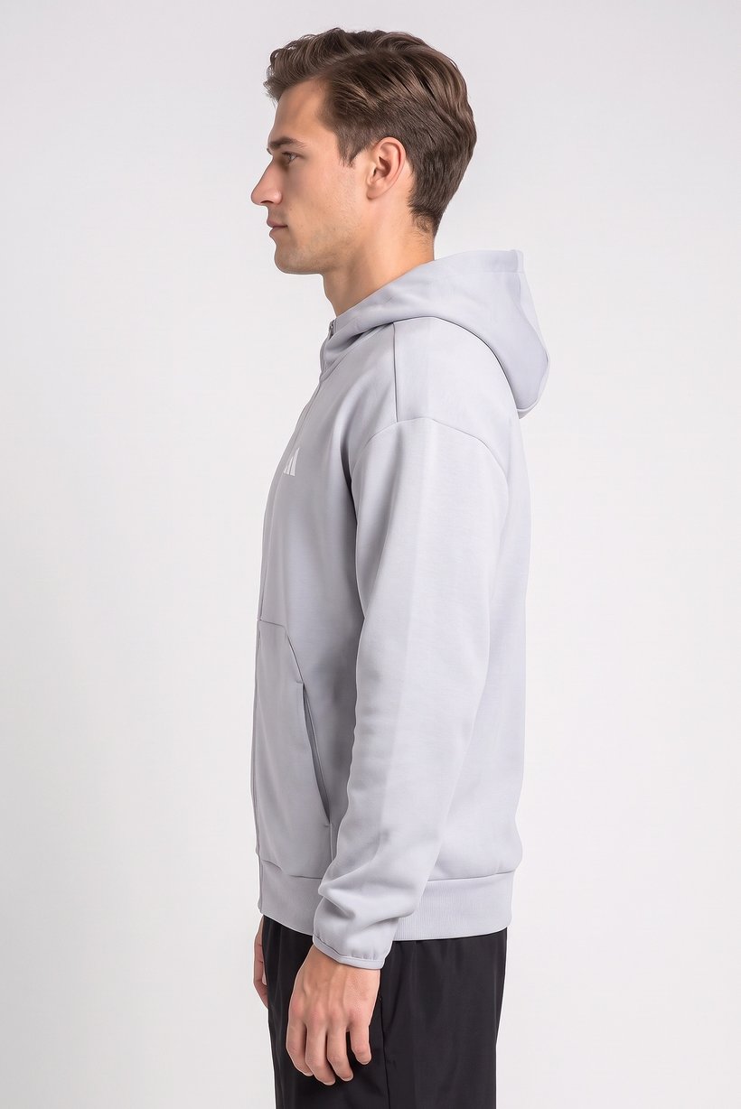Men Sportswear Fit Long Sleeve Outdoor Hoodie, Light Blue