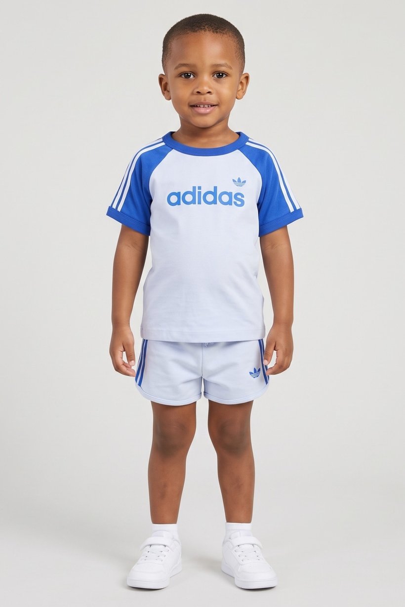Toddlers Boy 2 Pcs Sporswear Fit Outdoor T-Shirt And Shorts, Set, Sky Blue