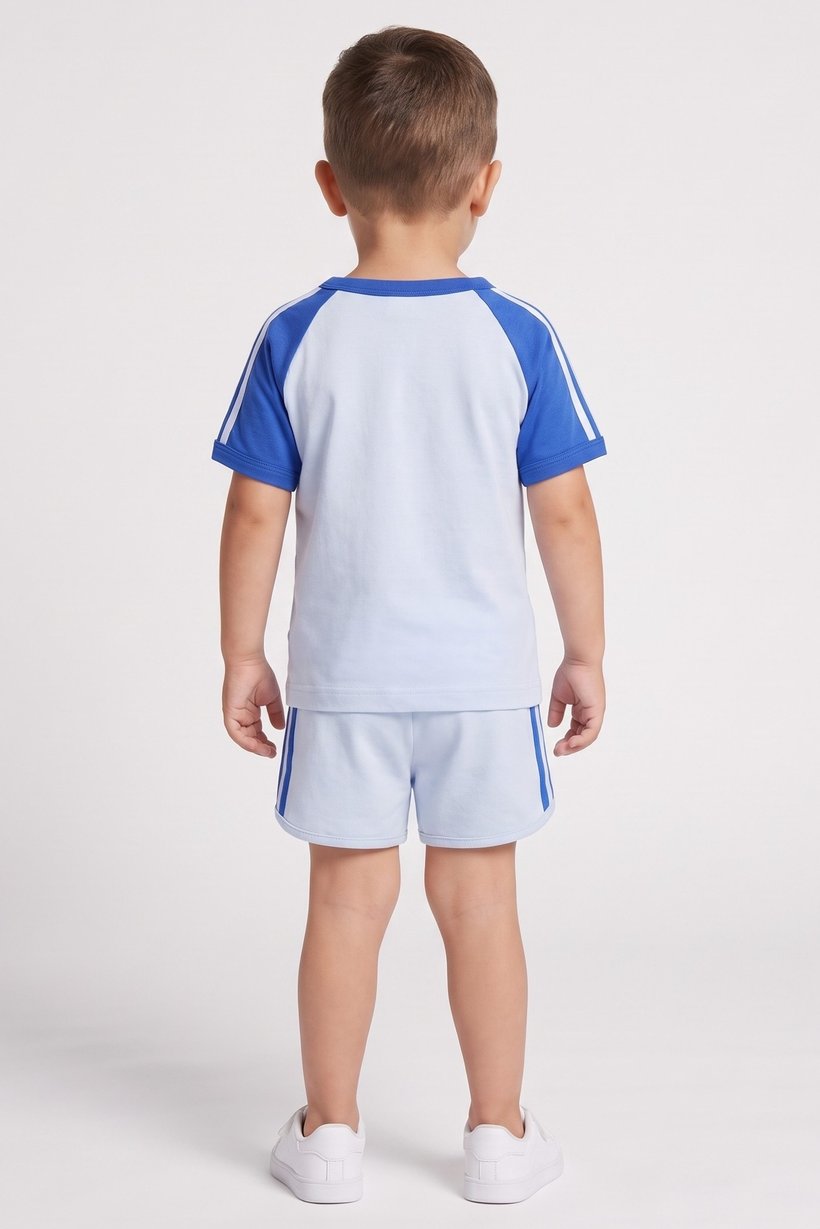 Toddlers Boy 2 Pcs Sporswear Fit Outdoor T-Shirt And Shorts, Set, Sky Blue