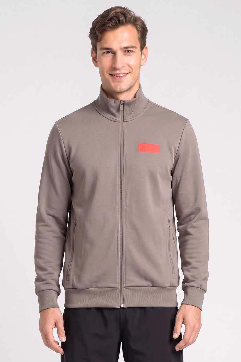 Adidas x Audi Men Sportswear Fit Long Sleeve Outdoor Sweatshirt, Taupe