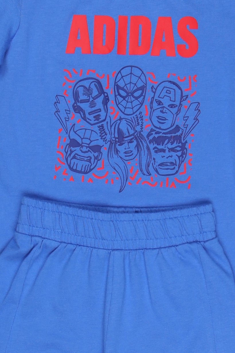 Adidas x Marvel Toddlers Boy Short Sleeve T-Shirt And Shorts Set, Blue