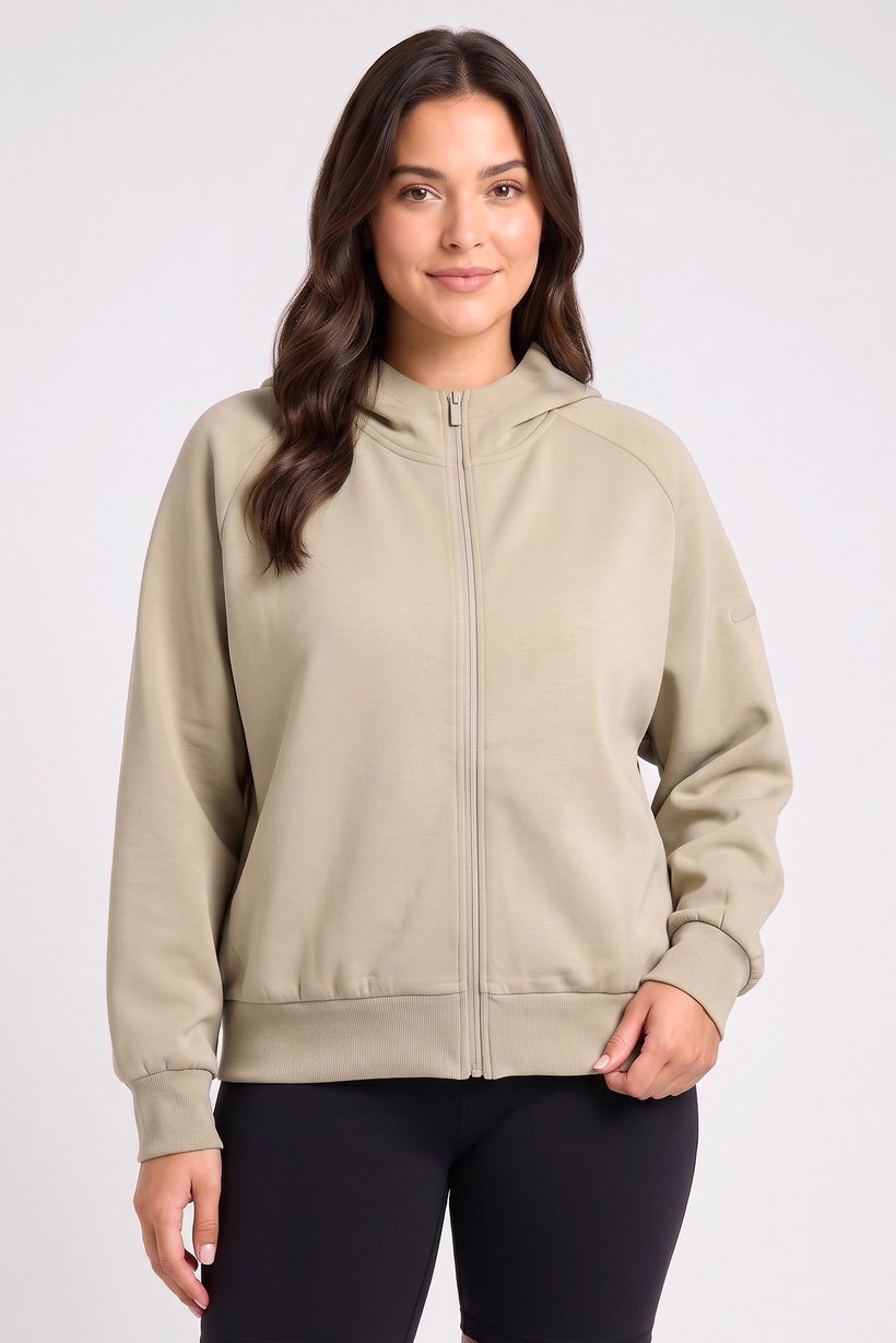 Women Loose Fit Long Sleeve Outdoor Hoodie, Light Olive
